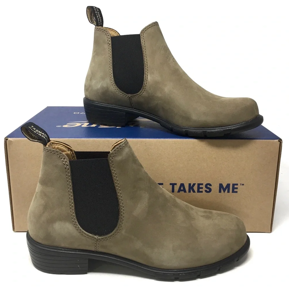 Blundstone 1974 Ankle Suede Leather Stone Nubuck Heeled Chelsea Boots US 7 - Picture 16 of 16